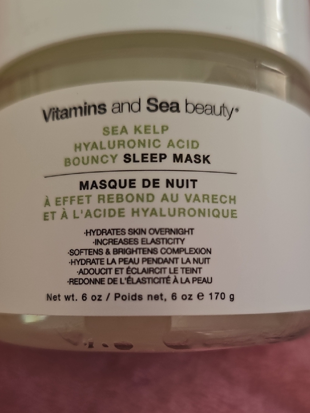 Sea Kelp Hyaluronic Acid Bouncy Sleep Mask - White